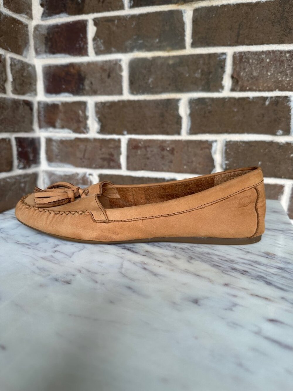 Born Tan Suede Tassel Loafers - Picture 3 of 16